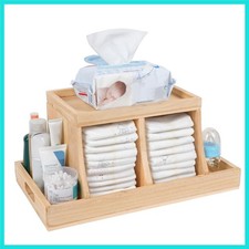 Diaper Caddy Organizer, Changing Table Organizer, Wooden Diaper Organizer for...