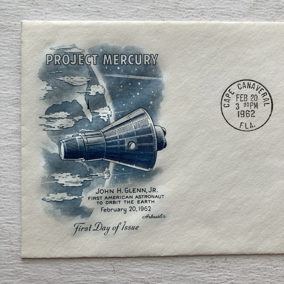 Project Mercury - John H Glenn 1st Americn Astronaut to Orbit Earth FDC 2/20/62 - Image 2 of 4