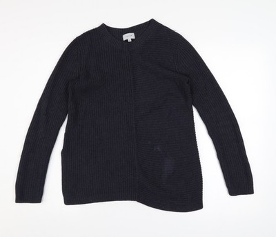 Jigsaw Damen Schwarz Wollmischung Grobstrick Pullover Pulli XS