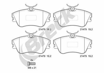 Breck 21479 00 703 00 brake pad set, disc brake for VW