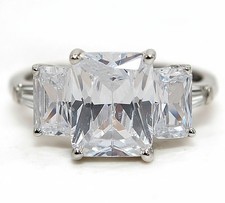 4CT Treated White Sapphire 925 Solid Sterling Silver Ring Jewelry Sz 6,7,8,9 MK2