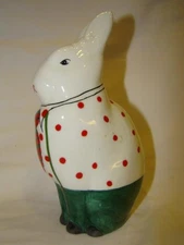 Adorable 1980s CHRISTMAS Porcelain RABBIT Decoration, Fitz & Floyd