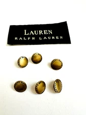 Lauren Ralph Lauren replacement shank buttons set of 6 Gold tone metal Engraved