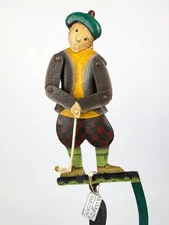 Golf Sky Hook Balance Golfer 21" AM Metal Folk Art, Box & Tags Authentic Models