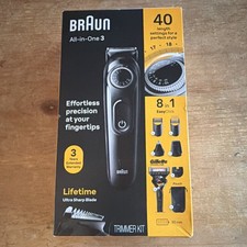 Braun All-in-One 3 Trimmer Kit, Cordless, Precision Wheel, Black