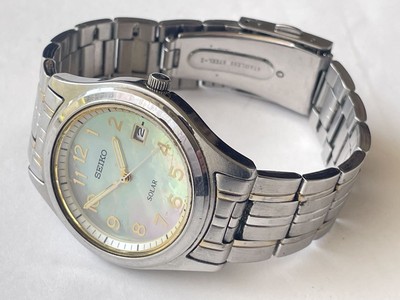 Seiko V145-0Bv0 Analog Solar Men Shell Dial Vintage 898314151 | eBay
