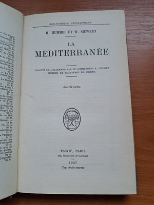 LA MÉDITERRANÉE. Payot 1937. Altersgemäss sehr gut