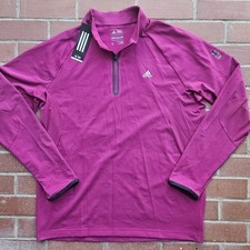 Adidas Womens Climacool Pullover 1/4 Zip Purple Athleisure Size L Gym Training