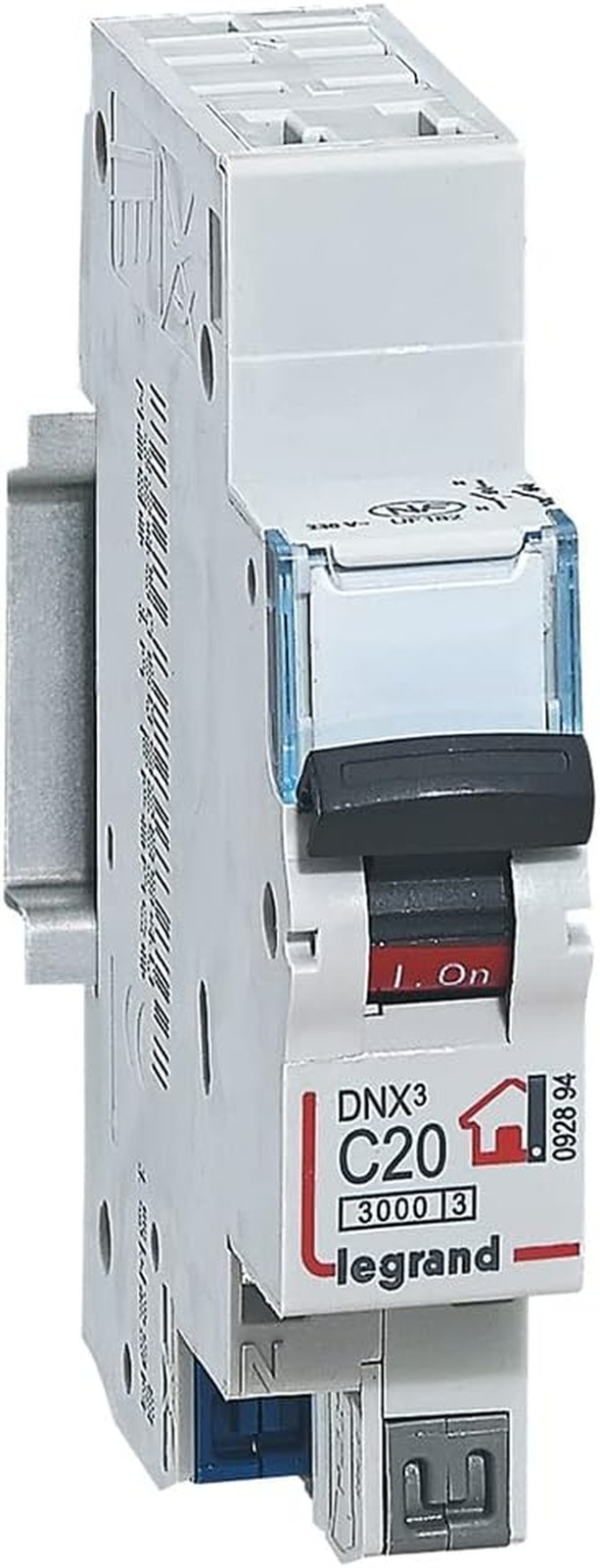 Disjoncteur 20A Courbe C Phase + Neutre avec pouvoir de coupure 3000A