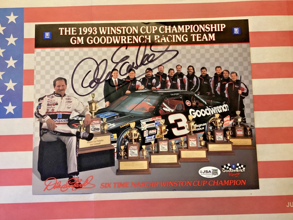 TARJETA DE HÉROE FIRMADA POR DALE EARNHARDT 1993 JSA AUTHENTICATED & HOLOGRAM #CI42576 - NM Foto 2 de 4