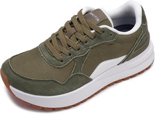 Women'S Wide Toe Box Walking Shoes  Cushioned Retro Suede Trainers for Daily Wa