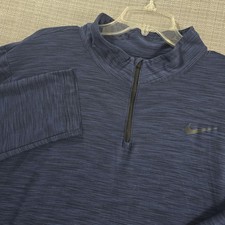 Nike Shirt Mens XL Blue Dri-FIT Quarter Zip Pullover Running Top Athletic