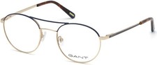 GANT RUGGER GA 3182 032 Blue  Light Gold Round Aviator Eyeglasses 51-20-145 RX