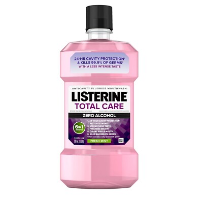 Listerine Total Care Alcohol-Free Anticavity Fluoride  Fresh Mint Flavor, 500 mL