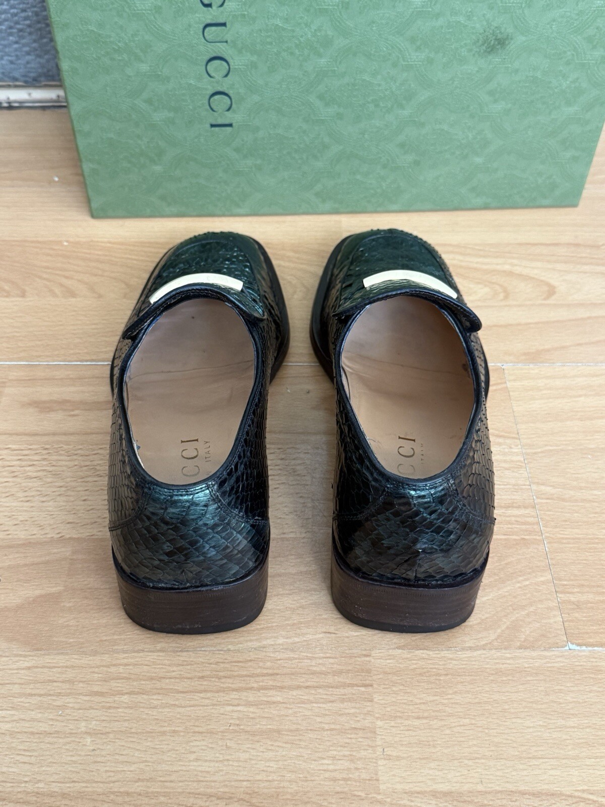 Gucci Python Snake Skin Leather Mens Horsebit Loa… - image 14