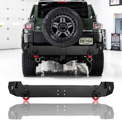 Vijay For 2007-2014 FJ Cruiser New Steel Rear Bumper With LED Lights&Blak D-Ring