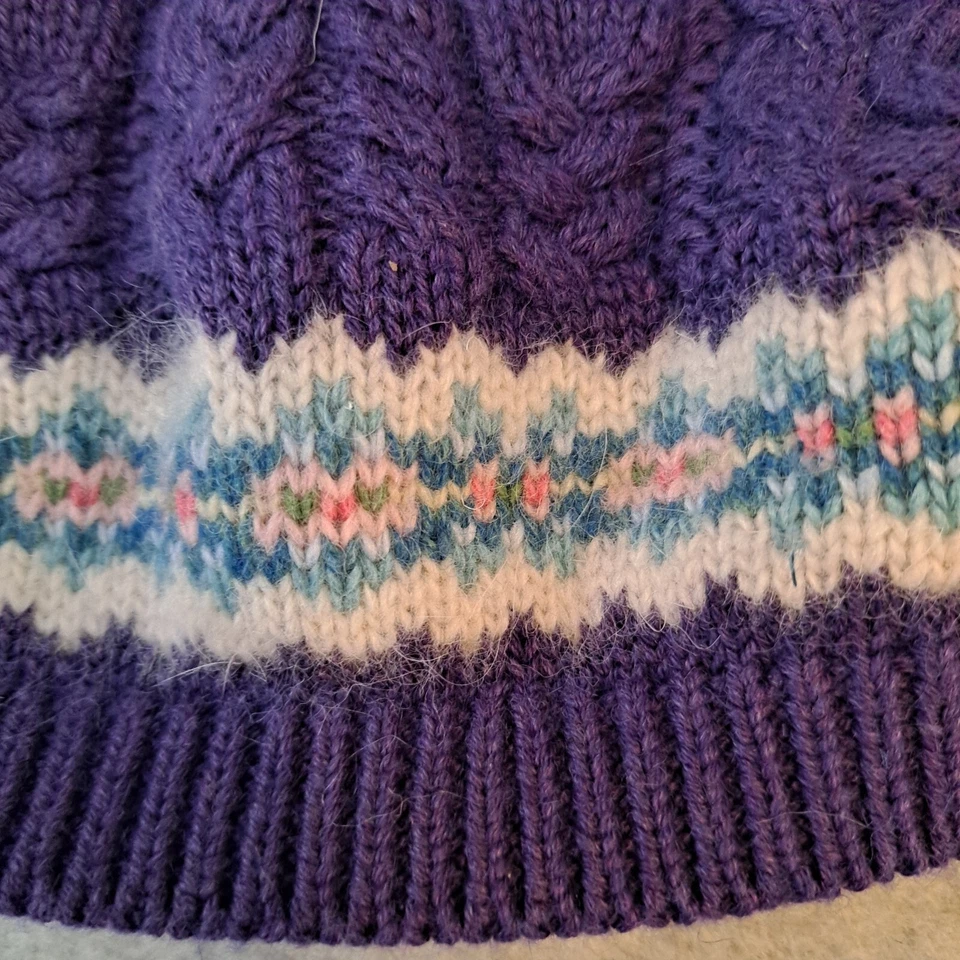 Lauren Ralph Lauren Beanie  Cable Knit Wool Angora Cotton Blend Fair Isle Beanie - Image 2 of 4