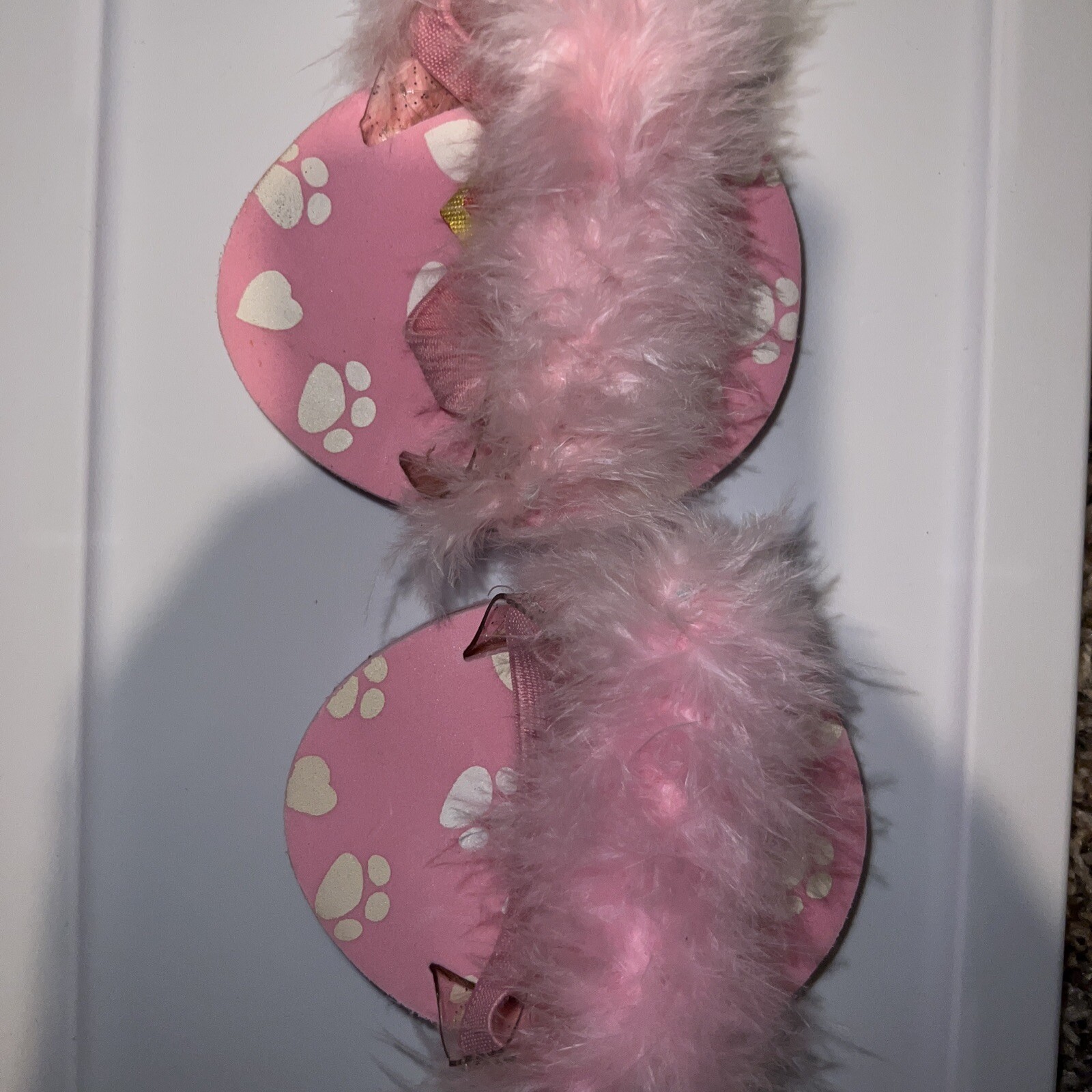 SAOLA Sandali in piuma sfocata rosa Build a Bear BABW scarpe pantofole suola stampa zampa