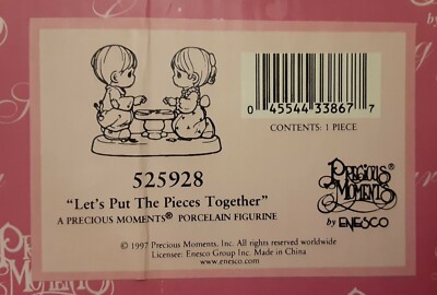 NIB Precious Moments Kids Fixing Figurine #525928~Let's Put The Pieces Together 