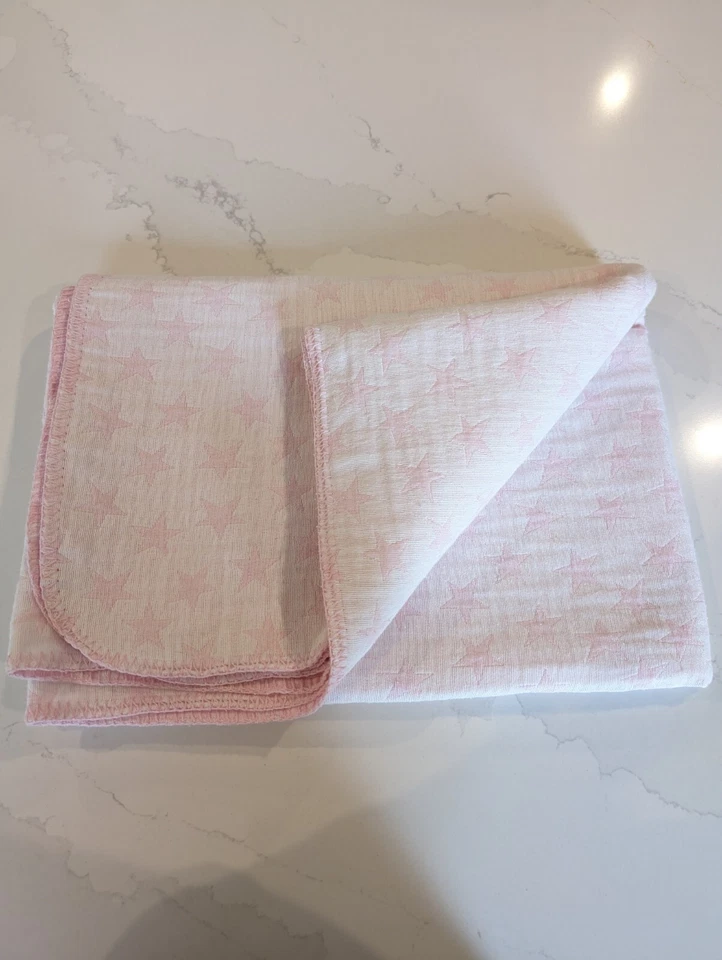 Textura - Grande - Manta bebé niña - Rosa con estrellas Foto 3 de 4