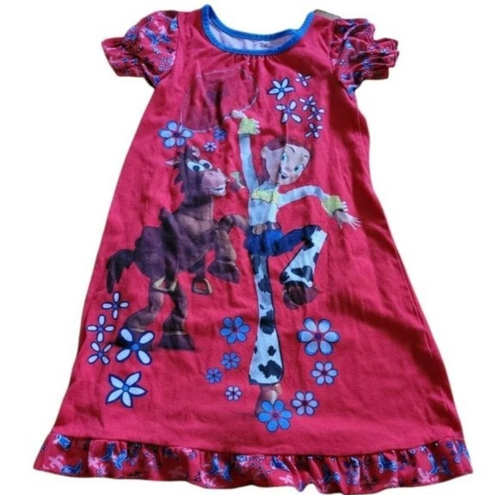 Disney Store Jessie Toy Story Nightshirt Nightgown Pajamas Bullseye Red Cowgirl