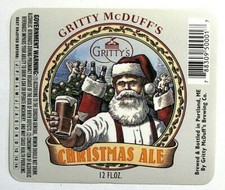 Gritty McDuffs CHRISTMAS ALE beer label ME 12oz 2012 - 2014 