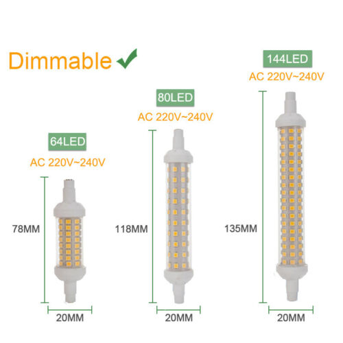 R7S LED Glühbirne 78mm 118mm 135mm 10W 15W 20W Maislicht Ersetzt Halogenlampen - Bild 9 von 11