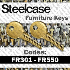 ( 2 ) Two Steelcase Office furniture keys / Cabinet Key / Series FR301 - FR550