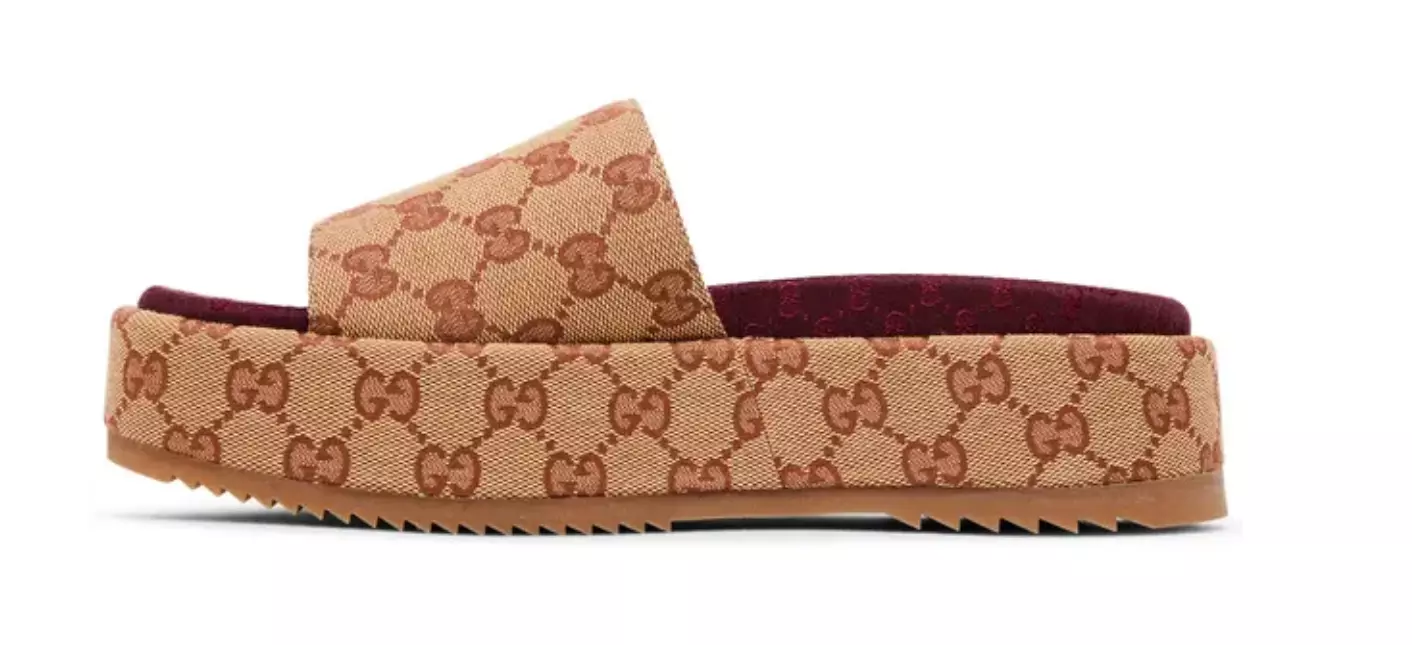 Taille 4,5   Sandales Gucci Angelina GG Supreme Platform Slide 573018