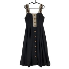 Robe En Lin Brune Dirndl Vintage Pour Oktoberfest XS