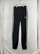 Adidas Joggers Womens S Small Black 3 Stripe Training Pants