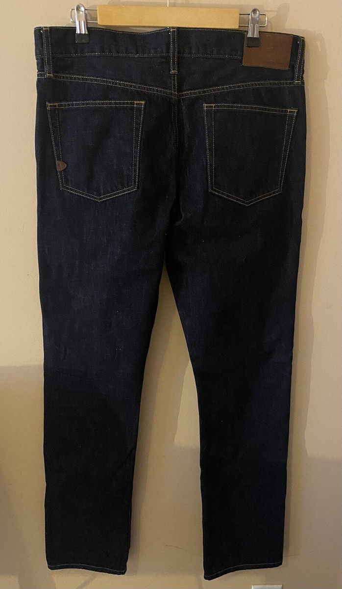 Jacob Davis Men's Size 33X34 Evan Slim Fit Zip Fly Dark Wash Blue
