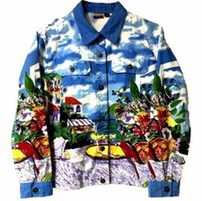 Tropical Paradise Landscape Jacket Size M Womens Art To Wear Haband Tudor Court
