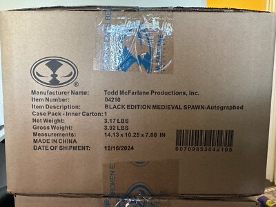 Medieval Spawn - BLACK - SIGNED / Autographed - McFarlane Toys Kickstarter - NEW
