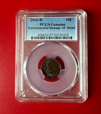2016 US D 10 Cent PCGS Original Au Einzelheiten
