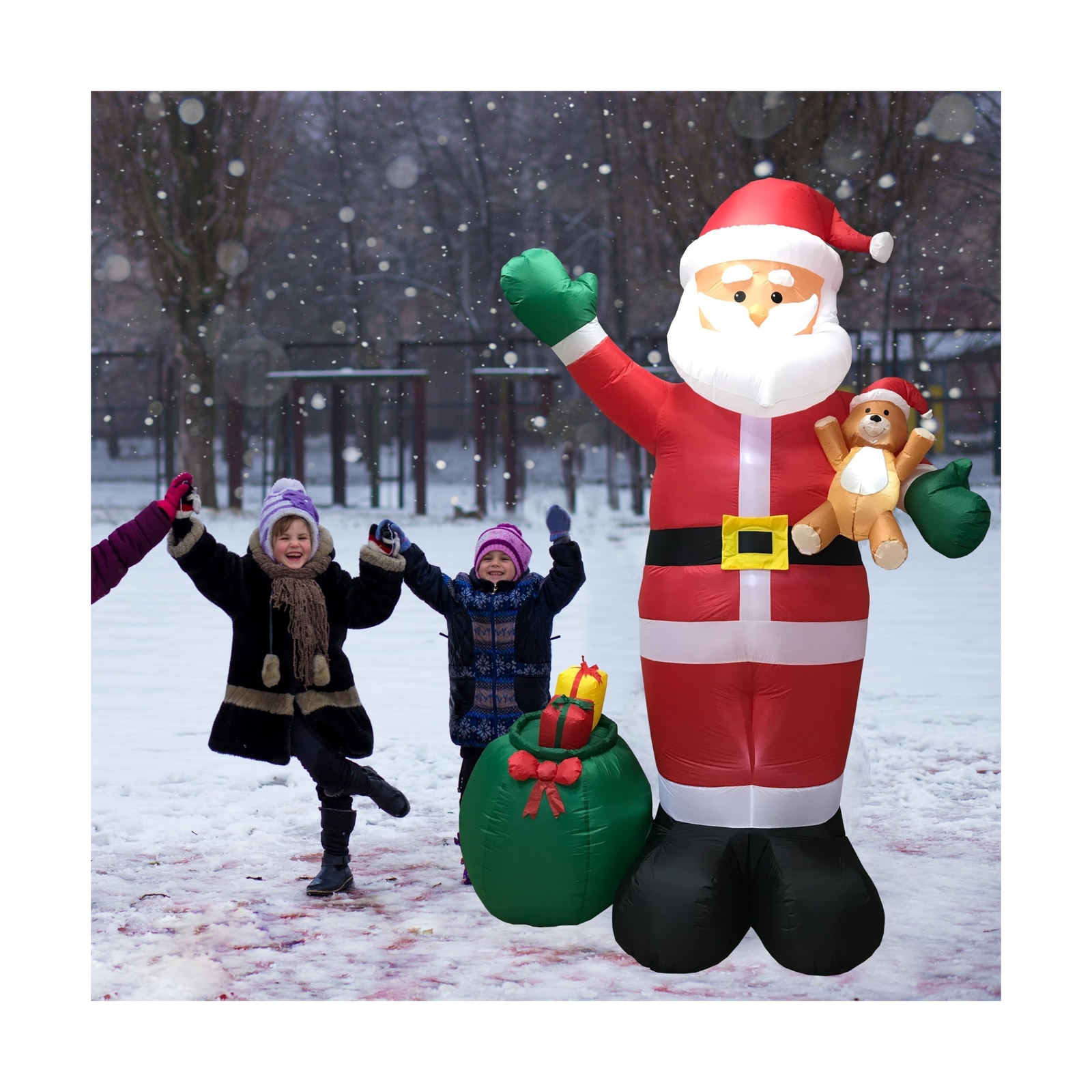 Impact Select 11.8 FT Christmas Inflatable Santa Claus with Green Gift Bag an...