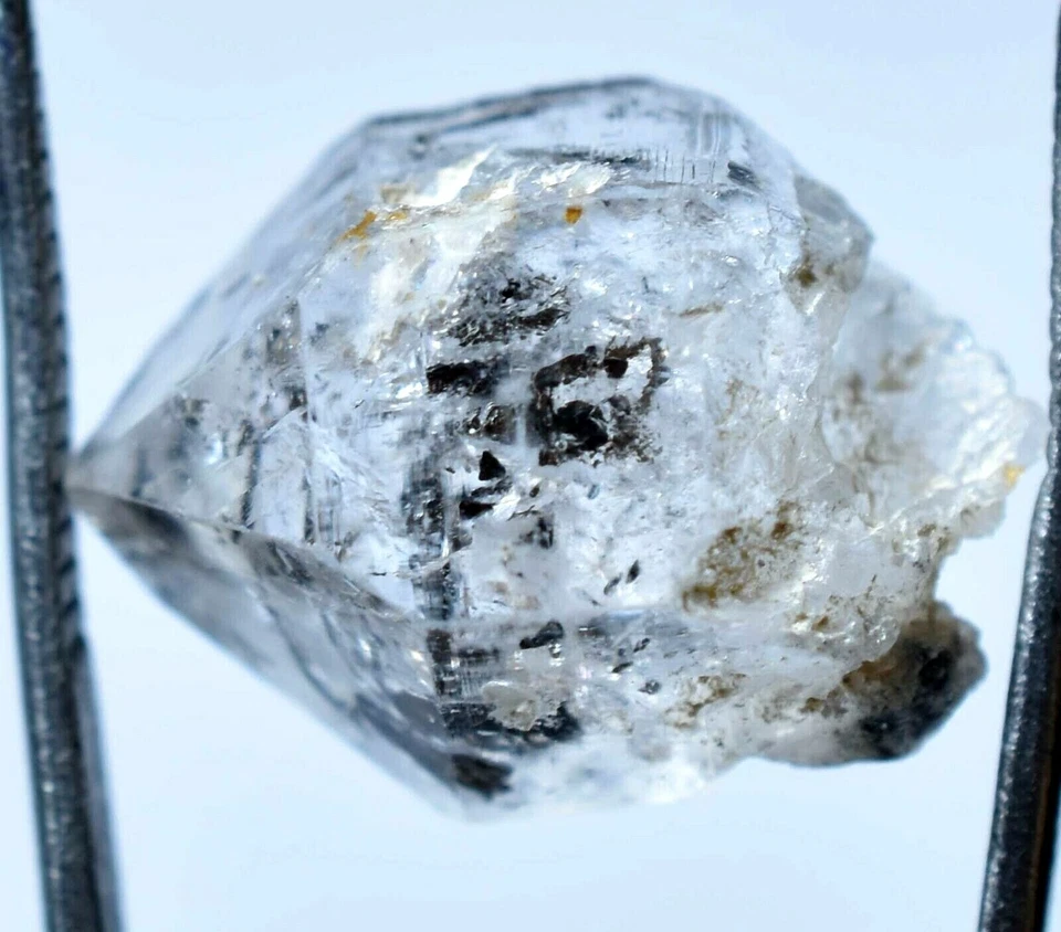 20 Pcs Rare Herkimer Diamond Water Clear Quartz Crystal Anthraxolite - Image 3 of 4