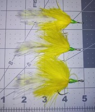 3 Each 3/0 White Lightning  tarpon fly. Florida Keys Style  On Gamakatsu SC15