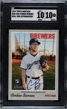 CORBIN BURNES 2019 Topps Heritage Real One AUTO Rookie Card RC SGC 10