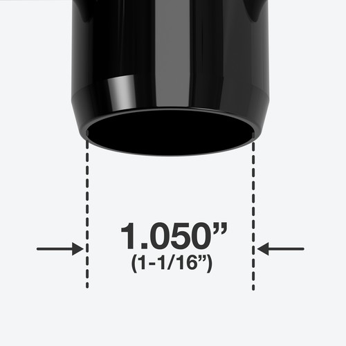3/4" 5-Wege PVC Kreuzverschraubung, schwarz (8 Stück) Formufit Möbelqualität, Made in USA - Bild 4 von 4