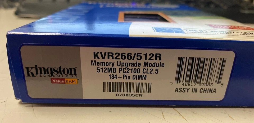 KVR266/512R Kingston 512MB PC2100 DDR-266MHz non-ECC Unbuffered CL2.5 184-Pin DI - Image 3 of 4