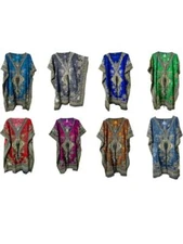 Short Kaftan Womens Caftan Top Tunic Dress Gown Hippy Boho Maxi Dress Free Size