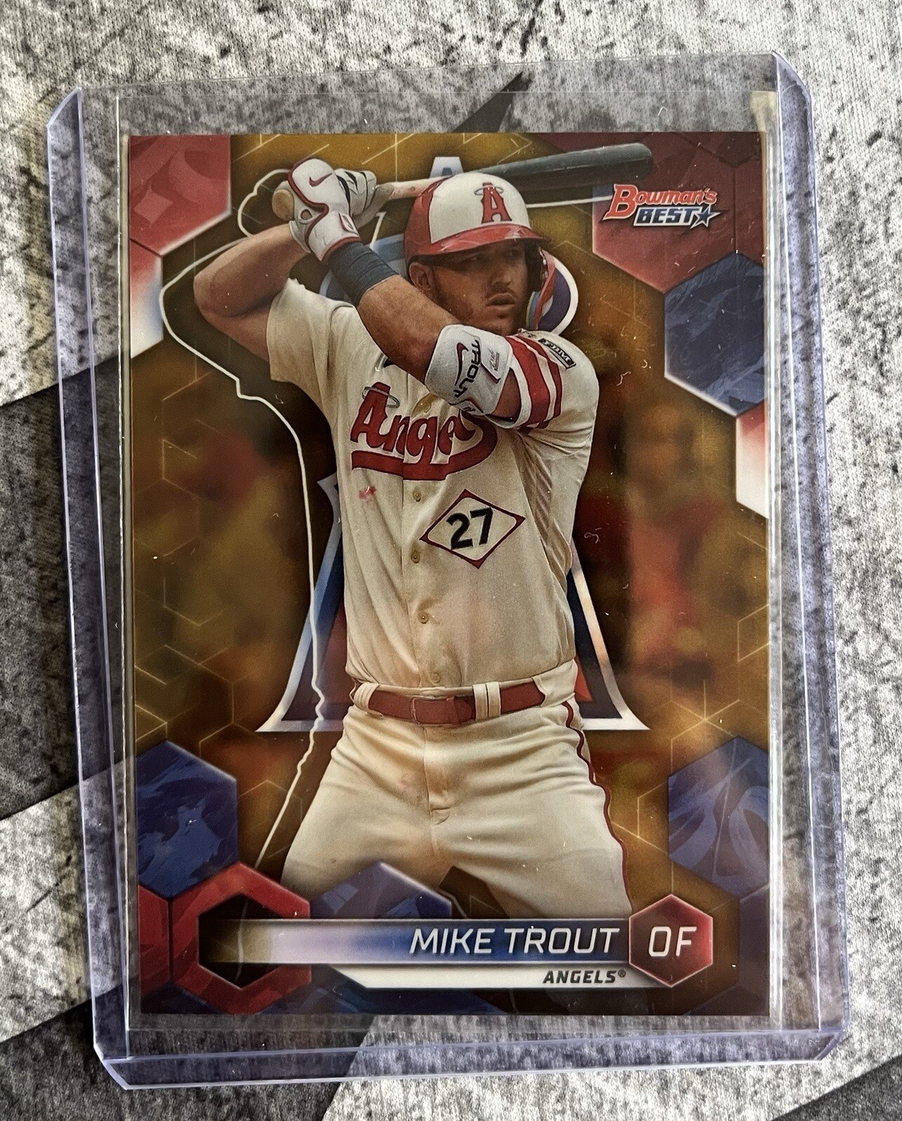Mike Trout 2023 Bowman's Best Gold Refractor /50  Los Angeles Angels #44