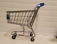 Mini Wal-Mart Toy Shopping Cart - Metal - Logo Sign - Wheels- Kids Play Preowned