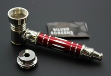 Pipa de fumar ORIGINAL DE METAL ROJO con tapa pipa de tabaco pipa de metal pipas TODAS LAS DE METAL