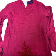 Sana Safinaz Tunic Blouse Top Kameez Womens S Pink Floral Embroidered Round Neck