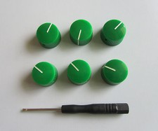 6x Vintage Barrel Guitar AMP Knob Round Amplifier Knobs w/ Set Screw Green
