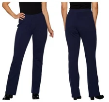 DENIM & CO. CHIC  PULL ON  LIGHTLY  BOOTCUT  PONTE  PANTS QVC  Sz S  NEW $ 59
