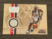 2001-02 Fleer Platinum National Patch Time Darius Miles Jersey Clippers