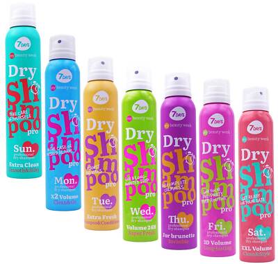 7-Days Trockenshampoo Set   7 Varianten für 7 Tage, je 200 ml pro Dose